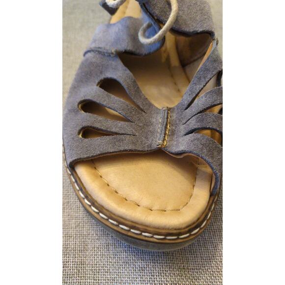 Pikolonos Suede Gray Tie Sandals, Size 33, Gladiator, Strappy, Artsy, Boho - Picture 7 of 8